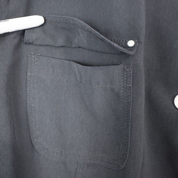 Susan Graver Style Twill Snap Front Lightweight Jacket Womens 1X Black A6223 - Picture 8 of 16